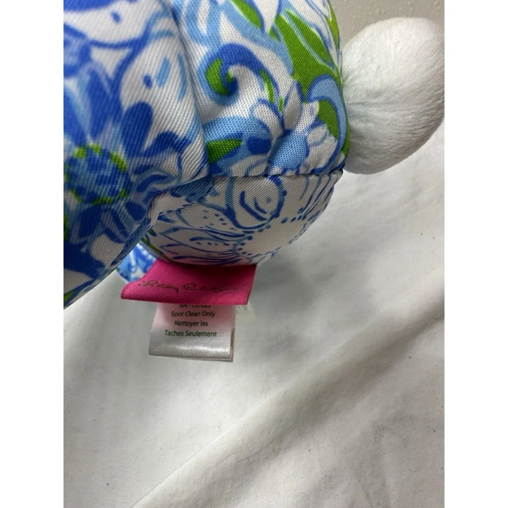 Lilly Pulitzer Frenchie Blue Suns Out Bunny Rabbit Plush Stuffed Animal Cotton